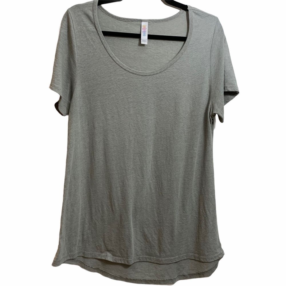 Lularoe Gray Striped Tshirt